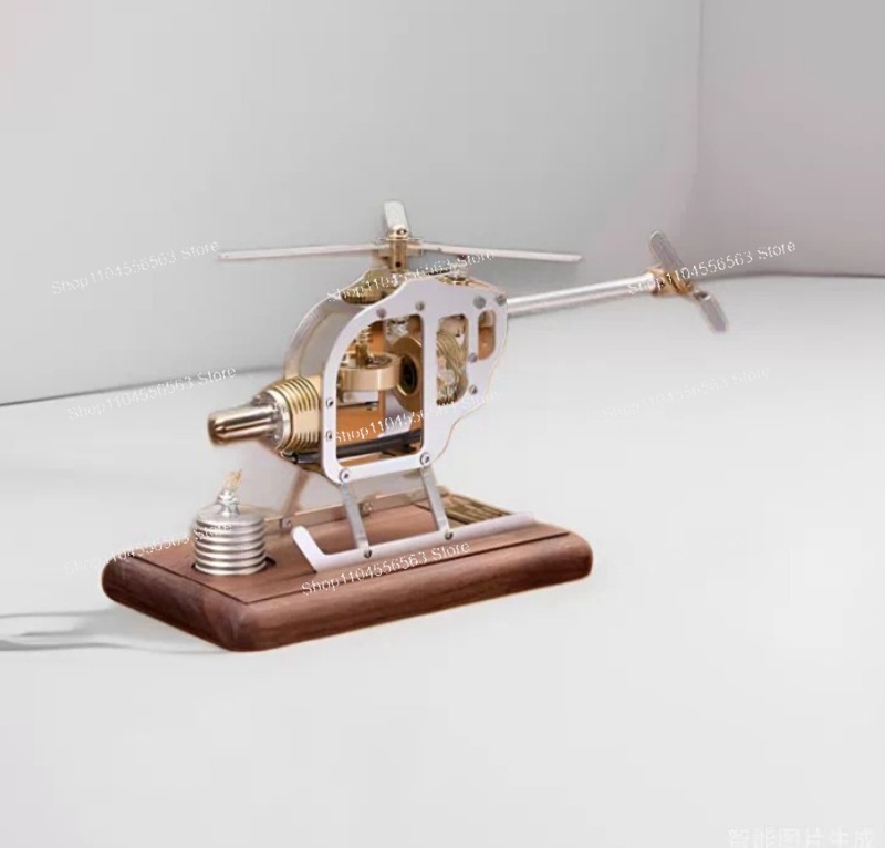 Model Kit Engine - ミニスターリングエンジンヘリコプターモデルキット エアパワー物理学教育玩具 男の子向けクリエイティブギフト
