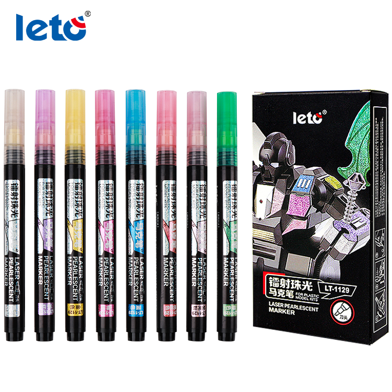 Model Kit Markers - レト-スーパーメタリックモデルマーカー,パールオイルベースのペイント修理ペン,日曜大工のペイントツール,ジオラマキットモデリング,8色
