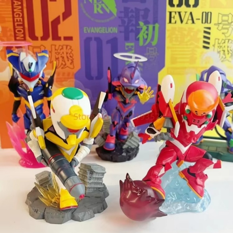 Model Kit Evangelion Bandai - オリジナル Funism ネオンジェネシスエヴァンゲリオン Eva 修理プランシリーズブラインドボックスフィギュアデスクトップ装飾アニメフィギュア Mdoel