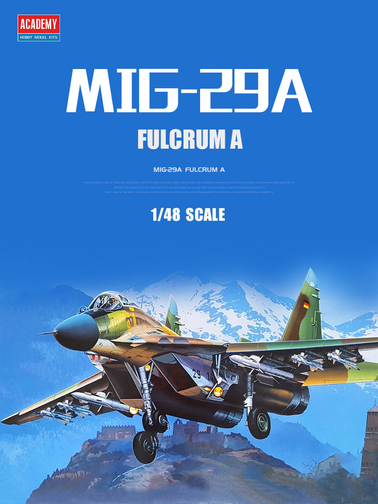 Model Kit Academy - フルクラム戦闘機モデルキット、アカデミーアセンブリ、MiG-29A、12263、1:48