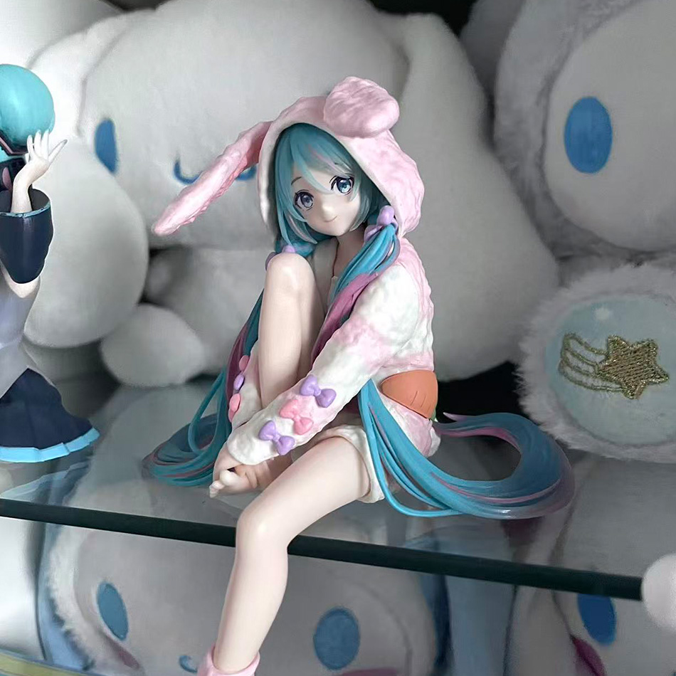 Model Kit Hatsune Miku - 15 センチメートルアニメ初音ミクアクションフィギュアウサギ耳パジャマ付き PVC モデルおもちゃ人形ヌードルストッパーグッズギフト