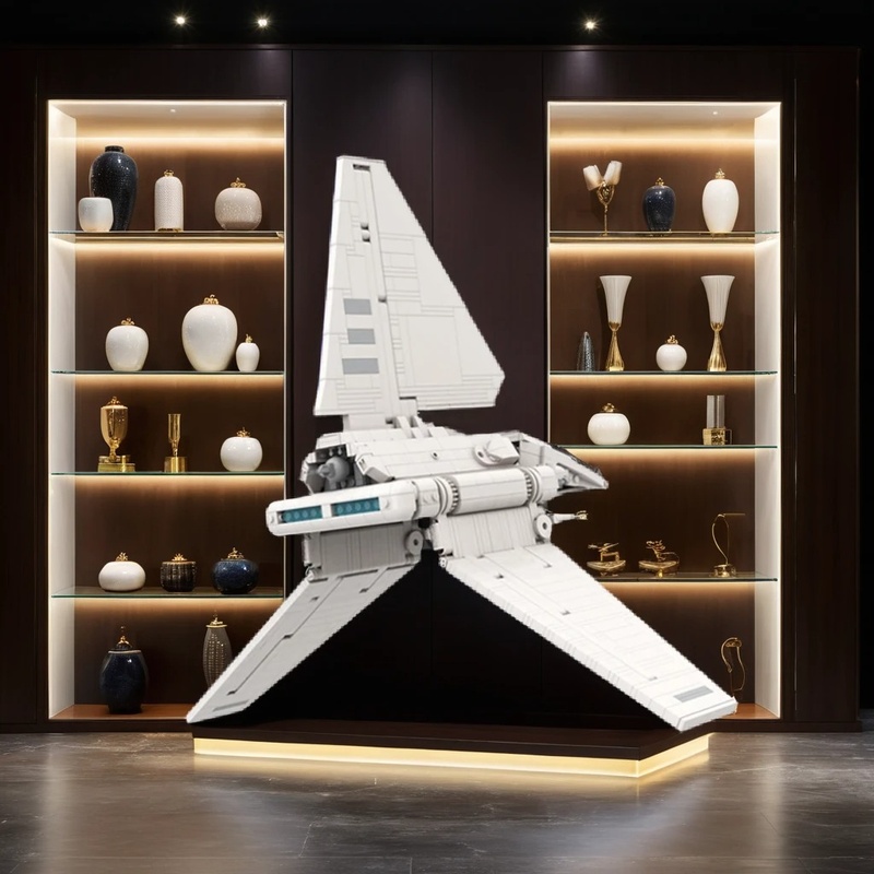 Model Kit Expert - 1213ピース MOC インペリアル・ラムダ級シャトル宇宙戦闘機 アルティメットコレクター ギャラクシーSFモデル 組み立てブロックキット