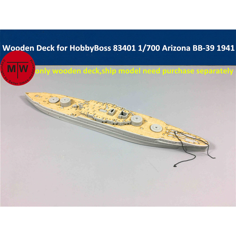Model Kit Uss Arizona - 1/700 スケール木製デッキ HobbyBoss 83401 USS アリゾナ