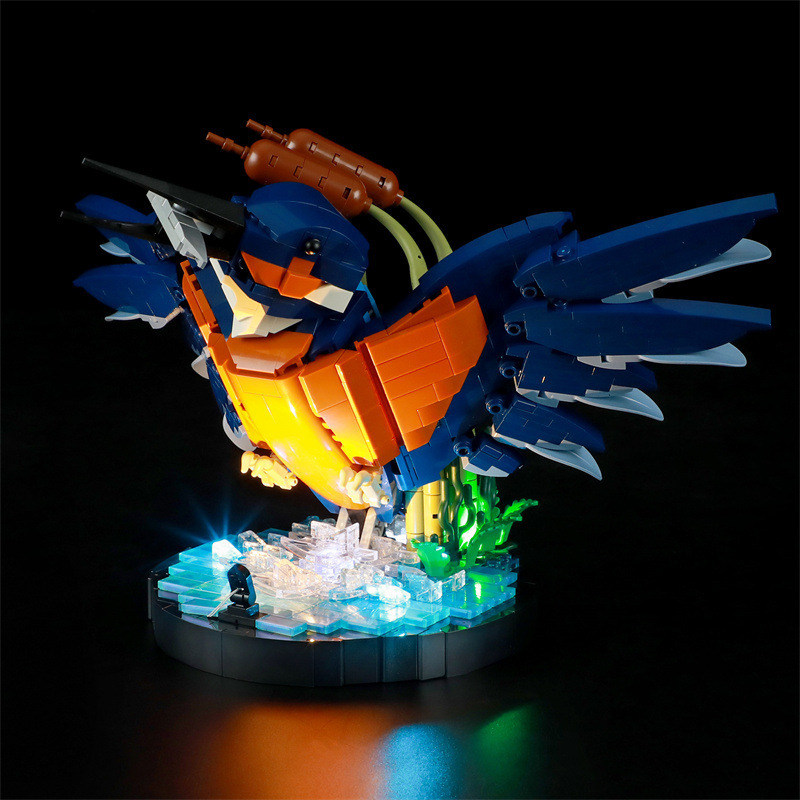Model Kit Expert - キングフィッシャーバードアニマルビルディングブロック,LEDライト,レンガなし,モデルキット,モデルは含まれていません,1031