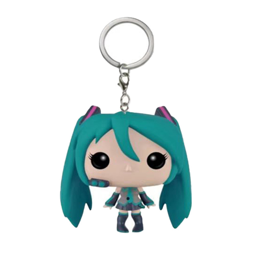 Model Kit Hatsune Miku - アニメ初音ミクキーリングポケットキーホルダーおもちゃアクション玩具フィギュアキーチェーンビニールフィギュア人形おもちゃ子供のための