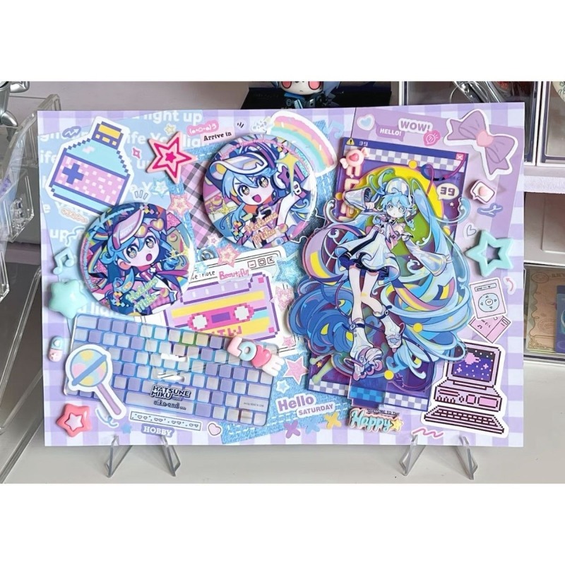 Model Kit Hatsune Miku - 初音ミクアクリルスタンドフィギュアバッジ初音ミクプロジェクト歌姫アニメ周辺機器かわいい漫画創造性デスクトップ飾り新