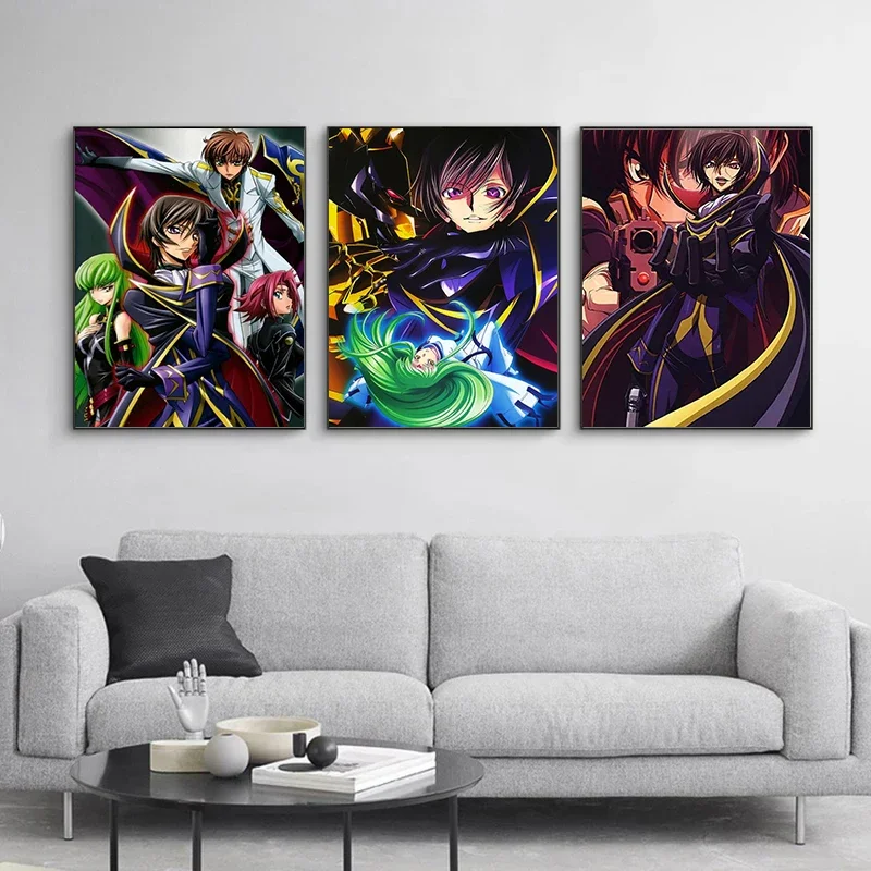 キャンバス絵画コードギアスポスター日本アニメ役割フィギュア壁 - Model Kit Code Geass のレビューと価格