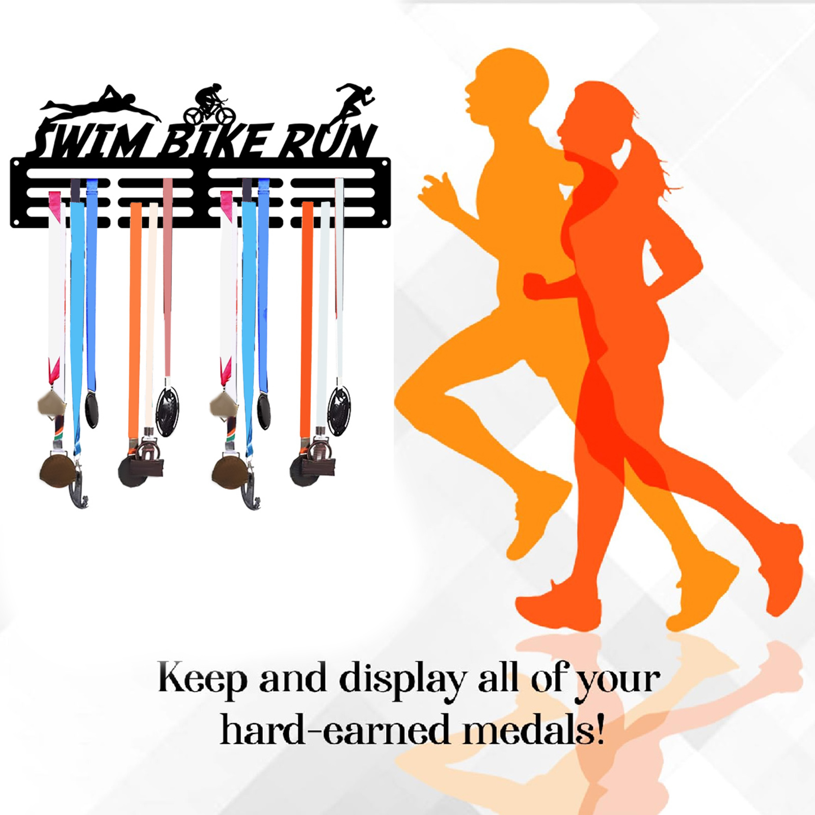 壁掛け式メダルディスプレイハンガー,メダルホルダー,ランニン - Model Kit Runner Organizer のレビューと価格