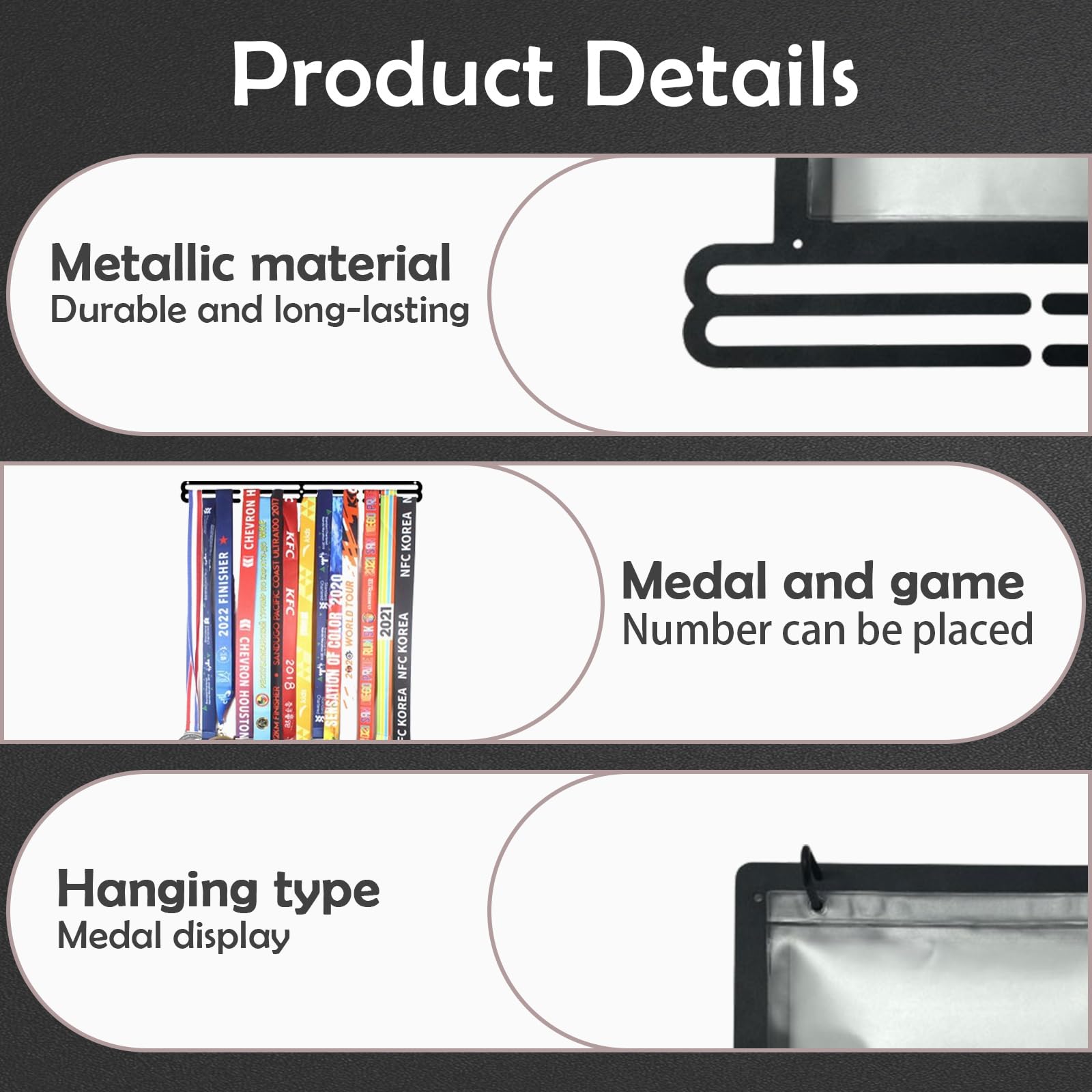 ランナー向けプレミアムレースビブ＆メダルディスプレイ、ビブホ - Model Kit Runner Organizer のレビューと価格